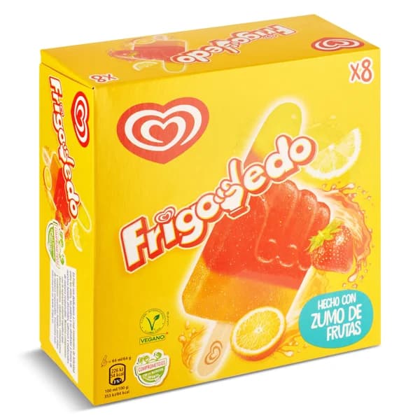 Helado frigodedo 8 unidades Frigo caja 512 g - 0.51 ud - Imagen del producto en Findit