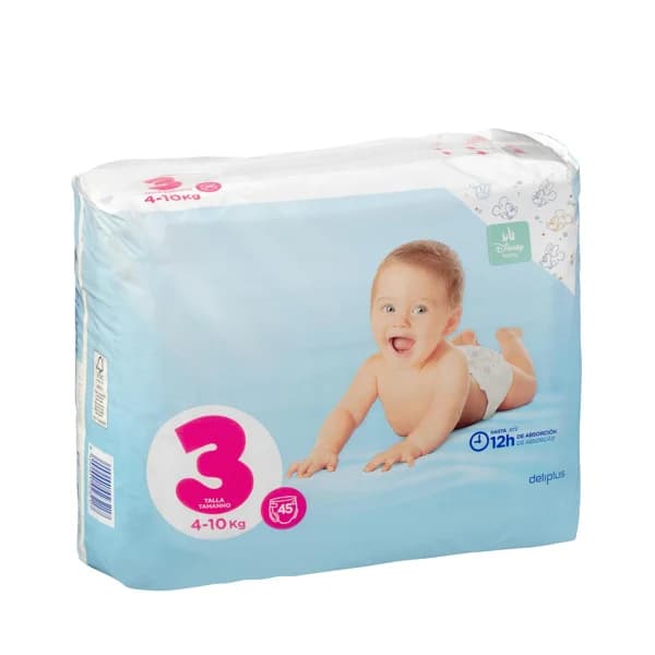 Pañales bebé talla 3 de 4-10 kg Deliplus - 44.84 ud - Imagen del producto en Findit