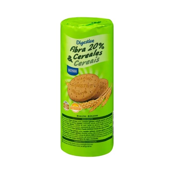 Galletas Digestive fibra 20% y cereales Hacendado - 0.28 kg - Imagen del producto en Findit