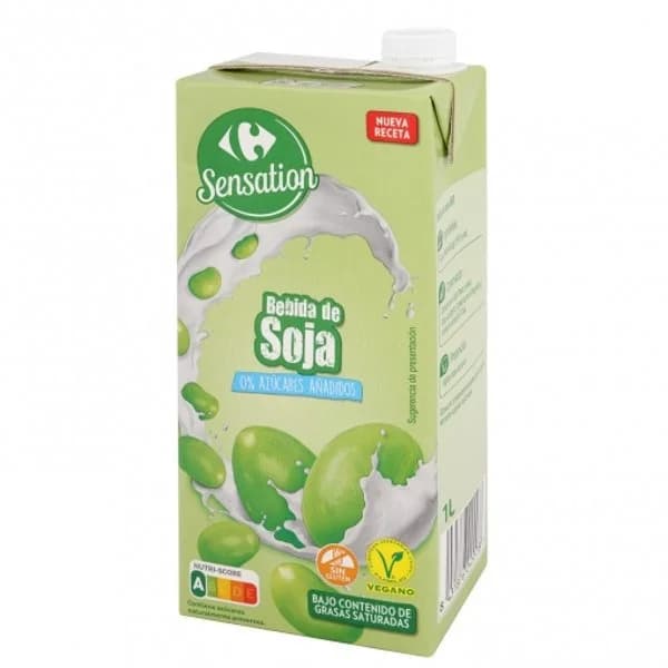 Bebida de soja sin azúcar añadido Carrefour sin gluten brik 1 l. - 1 l - Imagen del producto en Findit